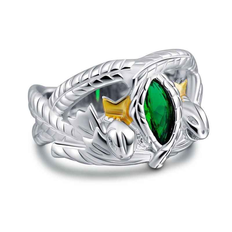 925 Sterling Silver Aragorns Ring of Barahir Silver from The Lord of The Rings, Two Snake Crown Ring, Aragorn King Of Gondor - Image 4
