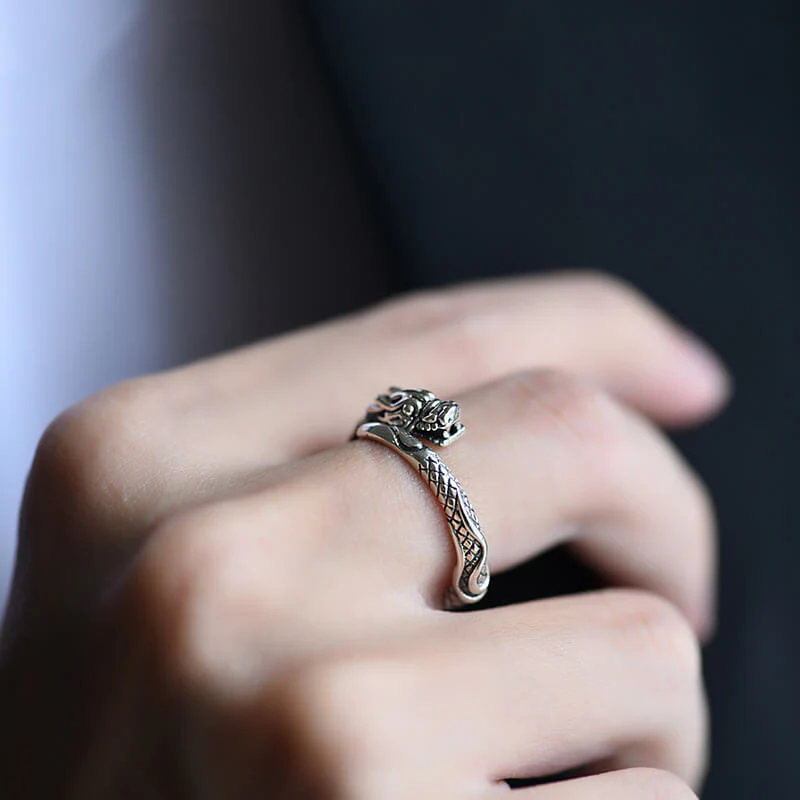 Vintage Distressed Dragon Ring - Image 6