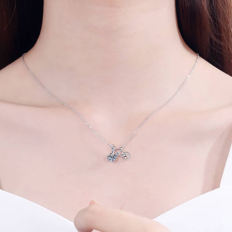 Bicycle Necklace - CZ or Moissanite - Image 5