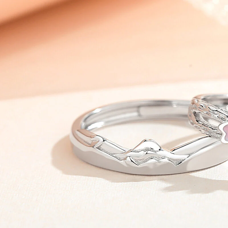 Sakura & Mountain Matching Rings - Image 3